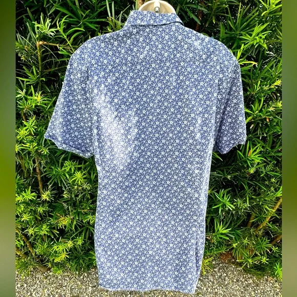 EUC, Men’s Ted Baker navy designed S/S button down with stretch, size 5 - Picture 3 of 5